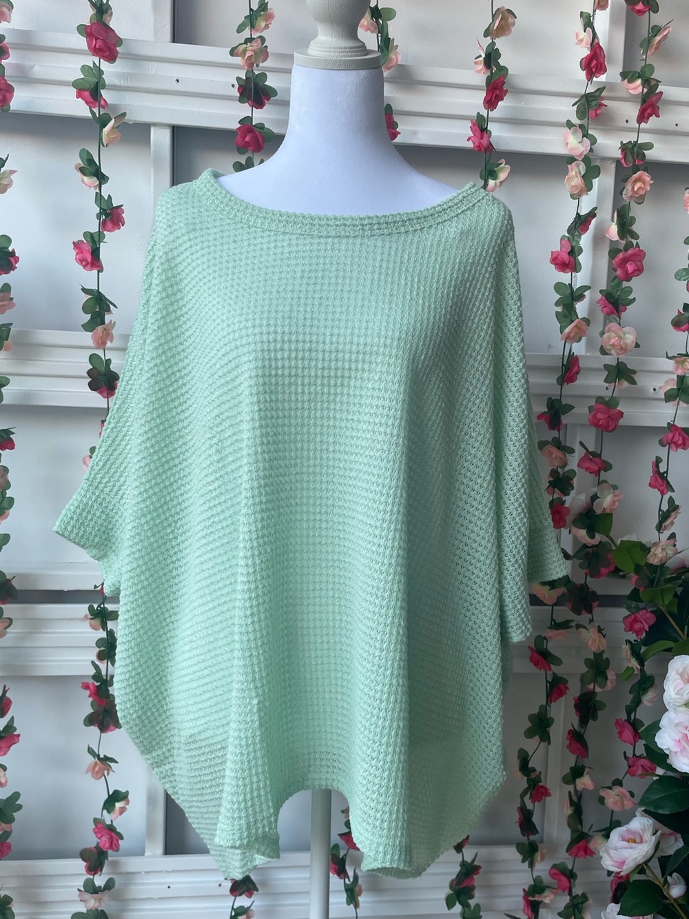 Andree by Unit - Waffle Knit Short Sleeve Shirt- Mint Green